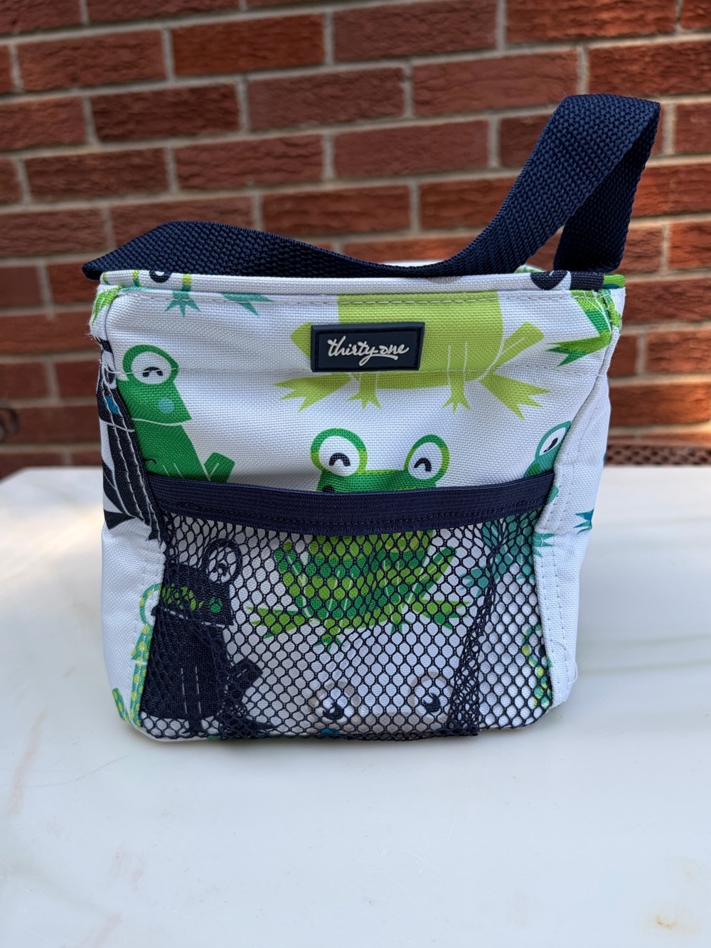 Thirty-One Green Frog Print Littles Carry-All Caddy